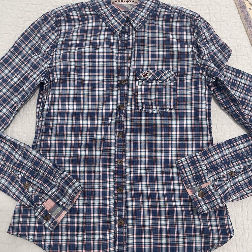 Y2K Western Hollister Plaid Button Up Shirt Womens XS Cowgirl EUC 0 2